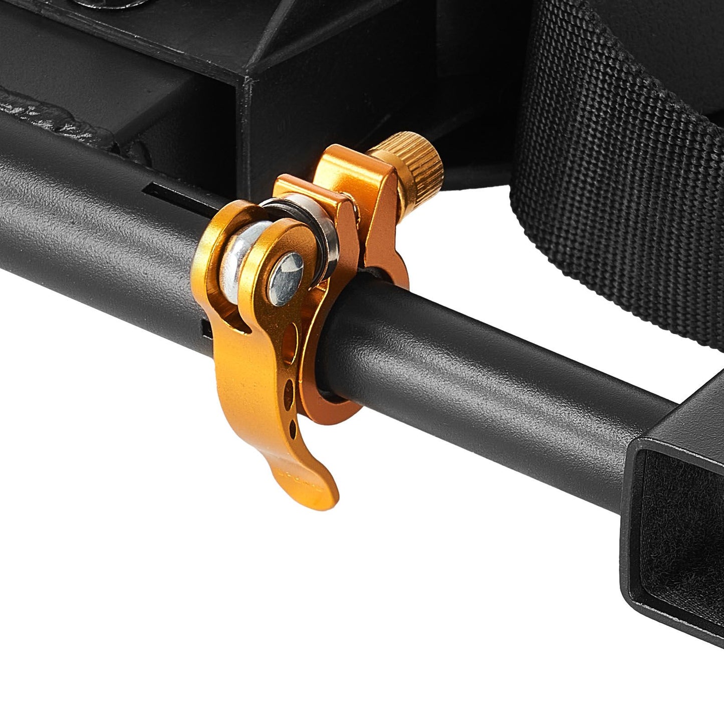 Golf Cart Bag Holder, 53.9 x 7.7 x 2.4 Inch, Compatible with Most 2+2 Golf Cart Rear Seat with 1.2-Inch Square Tubes, Adjustable Rear Seat Carts Club Holder with Strap, No Drilling Required
