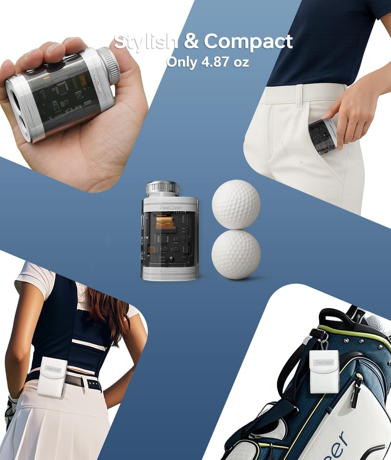 FastDeer Range Finder Golf C2, High Precision Golf Rangefinder, Flag Lock Vibration,Golf Rangefinder with Slope,Triangulation