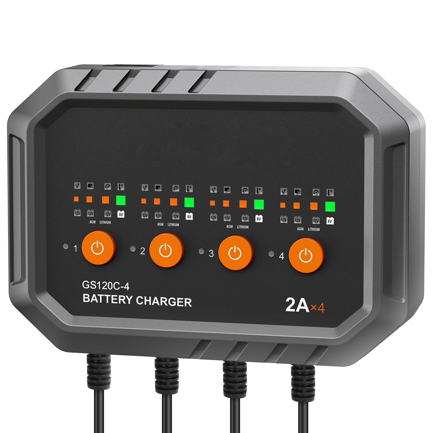 Smart Battery Charger, 8-Amp, LiFePO4 Lead-Acid (AGM / Gel / SLA) Car Battery Charger, Fully-Automatic Charger Maintainer for Boat Motorcycle Lawn Mower Golf Cart Marine Deep Cycle