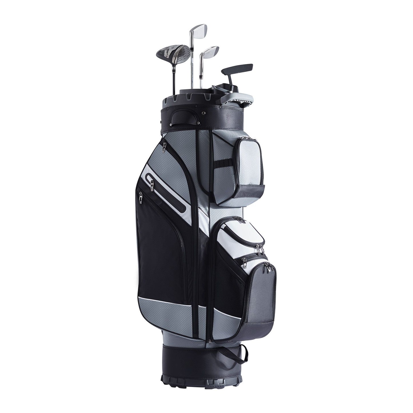 Golf Cart Bag with 14 Way Organizer Divider Top, 41' 13 Pockets Premium Nylon Cart Bag, Durable Golf Bags with Handles & Dust Cover & Detachable Straps for Men & Women, Black Color-Block