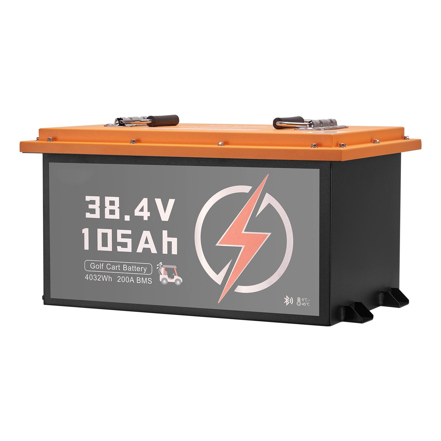 36V 105Ah Golf Cart Lithium Battery, 36 Volt Golf Cart Battery with 200A BMS, Touch Monitor and Mobile APP, LiFePO4 Battery with 600A Peak Current, 20A Charger and 4000+ Cycles, for Golf Carts