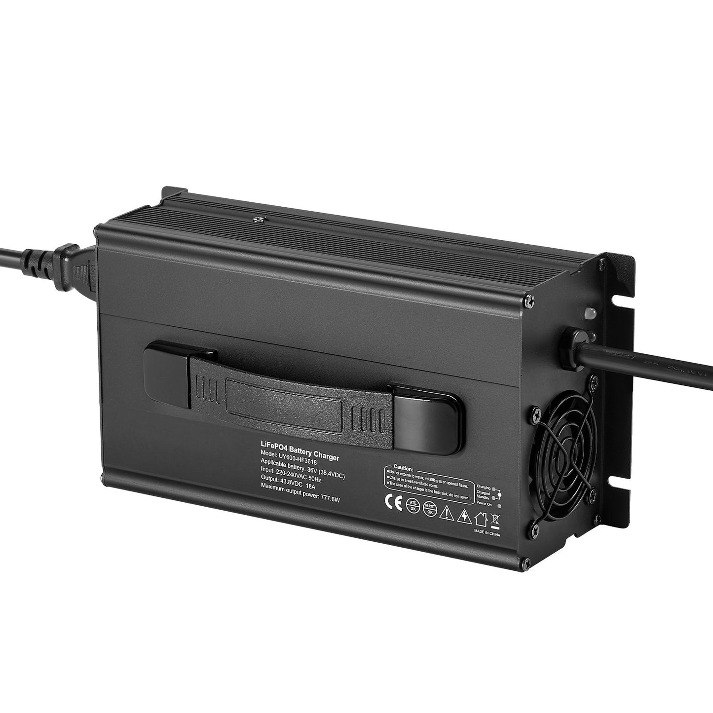 36V 18A Lithium Battery Charger, 43.8V, AC-DC LiFePO4 Smart Charger, with Anderson Connector, LED Indicator, 0V Activation, for Lithium LiFePO4 Deep Cycle Rechargeable Batteries of Boat, RV
