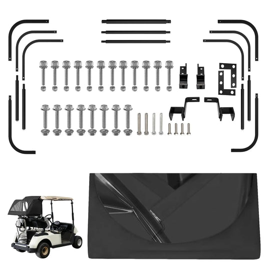 Golf Cart Rear Bag Rain Cover with Detachable Foldable Bracket Compatible with Club Car, EZGO RXV, and YAMAHA Models