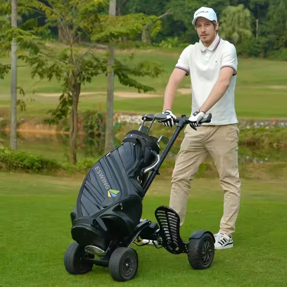 ESWING New Design Factory Price Electric Golf Scooter 4 Wheel Electric Golf Trolley with Ride-On Platform