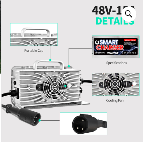 48 Volt 15 Amp Golf Cart Battery Charger EZGO & ClubCar 3 Options