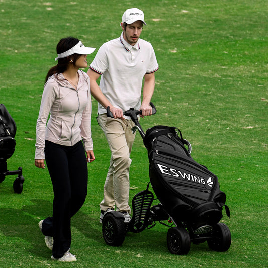 ESWING New Design Factory Price Electric Golf Scooter 4 Wheel Electric Golf Trolley with Ride-On Platform