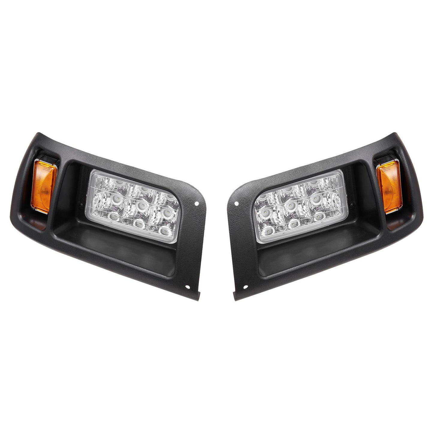 Golf Cart Light Kit, 12 Volt, Street Legal LED Headlight and Taillight Kit with Wiring Harness, Turn Signals, Hazard Light, Switch Horn, Brake Pad, Zip Ties, ABS Housing, for Club Car DS 1993-Up