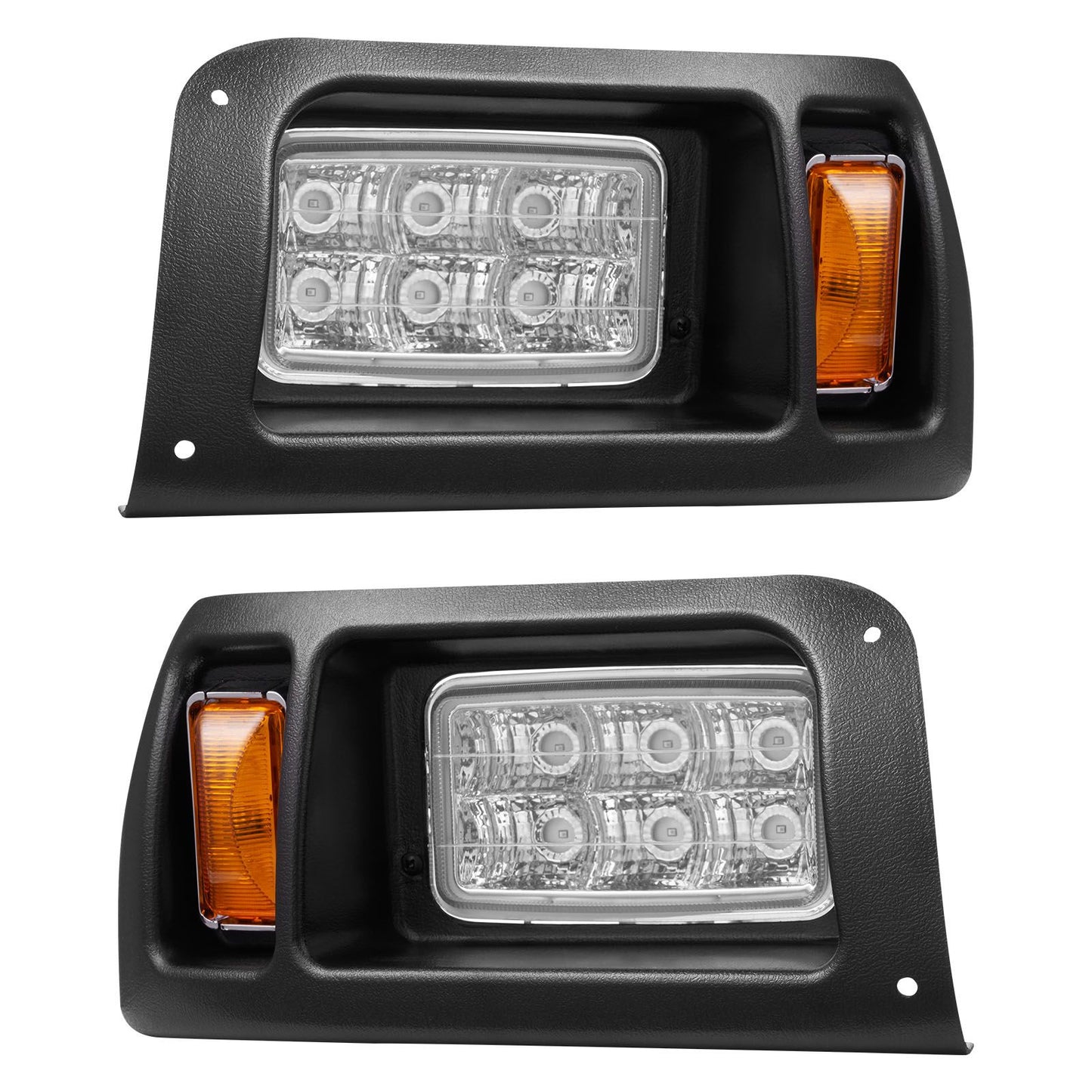Golf Cart Light Kit, 12 Volt, Street Legal LED Headlight and Taillight Kit with Wiring Harness, Turn Signals, Hazard Light, Switch Horn, Brake Pad, Zip Ties, ABS Housing, for Club Car DS 1993-Up