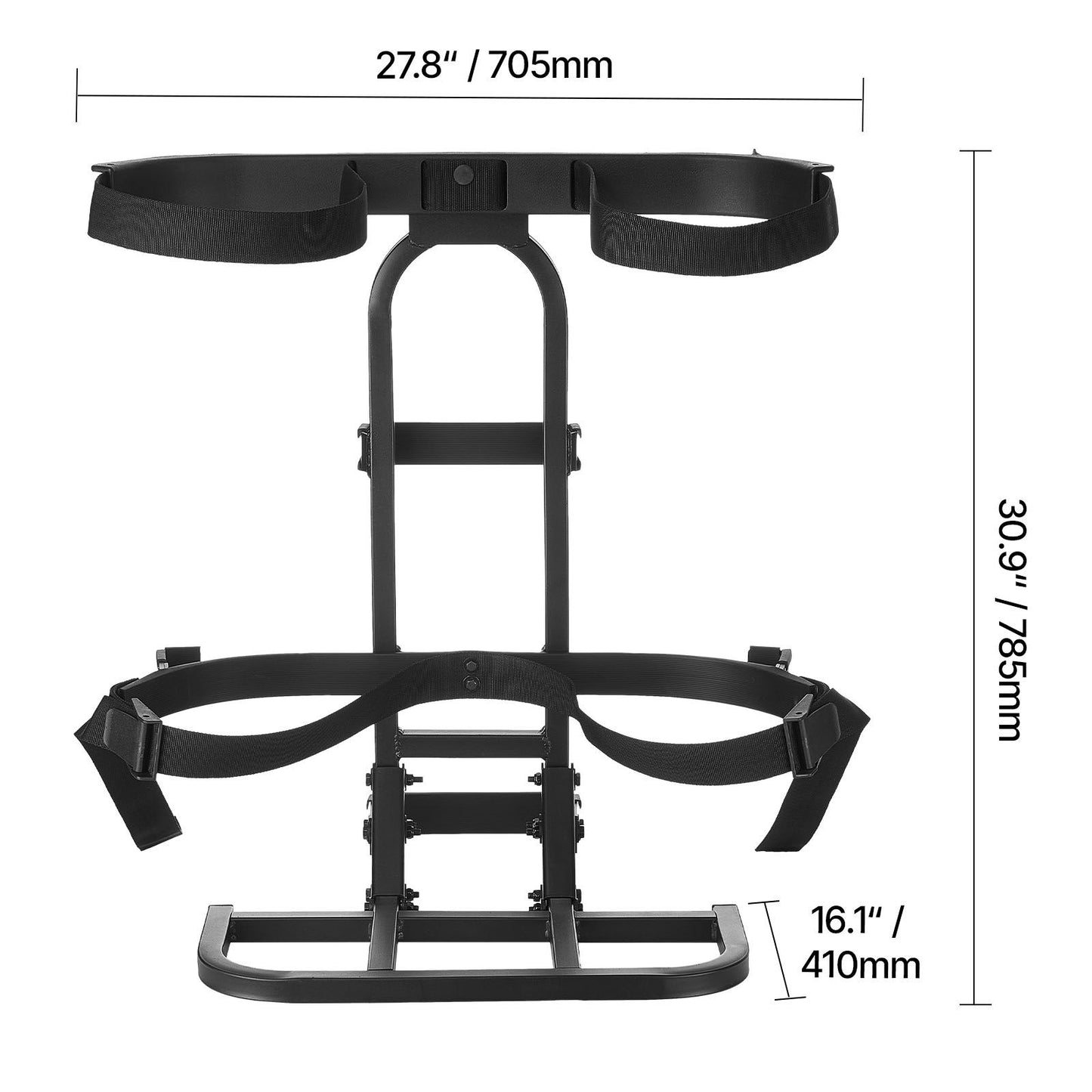 Golf Cart Rear Seat Bag Holder, 27.8 x 16.1 x 30.9 inch, Compatible with Most Golf Carts with Rear Seat Grab Bar, Space-Saving Carbon Steel Bag Holder Bracket, No-Drilling Installation, Black