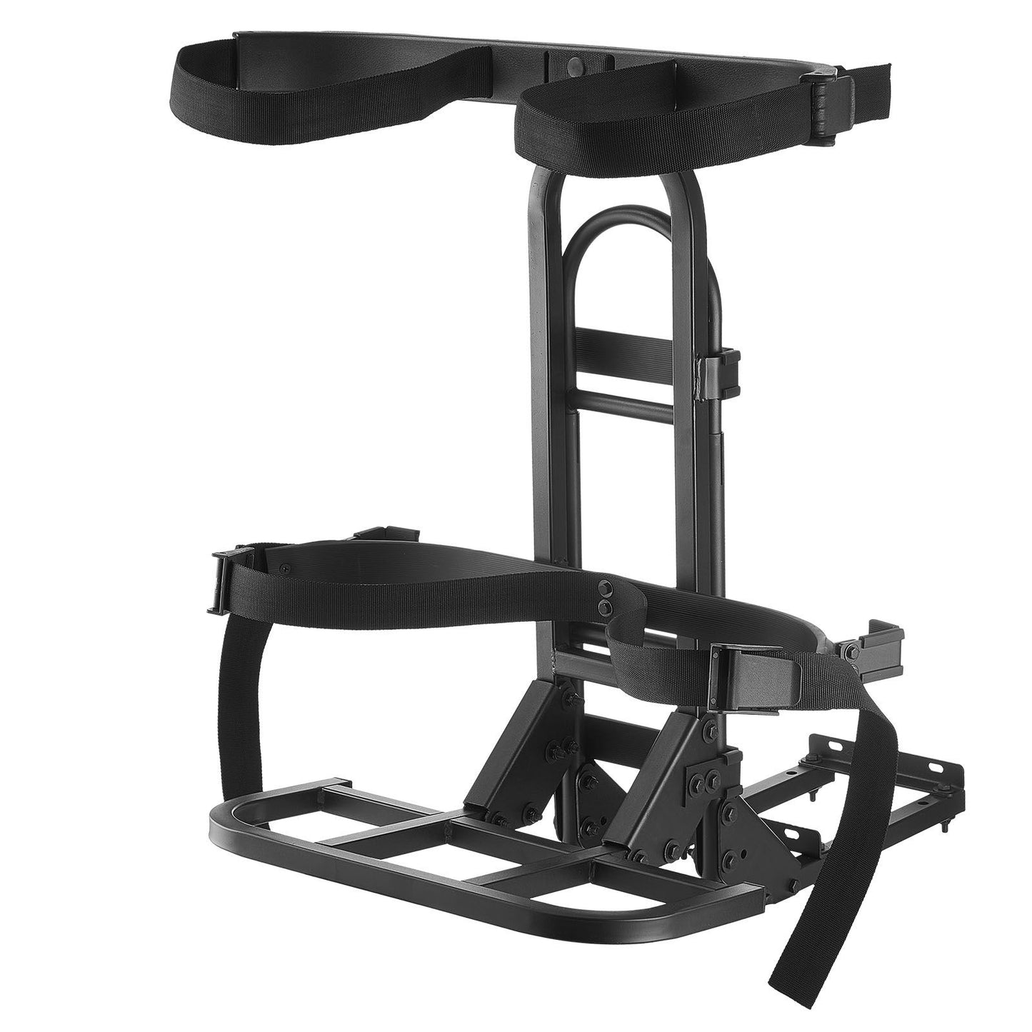 Golf Cart Rear Seat Bag Holder, 27.8 x 16.1 x 30.9 inch, Compatible with Most Golf Carts with Rear Seat Grab Bar, Space-Saving Carbon Steel Bag Holder Bracket, No-Drilling Installation, Black