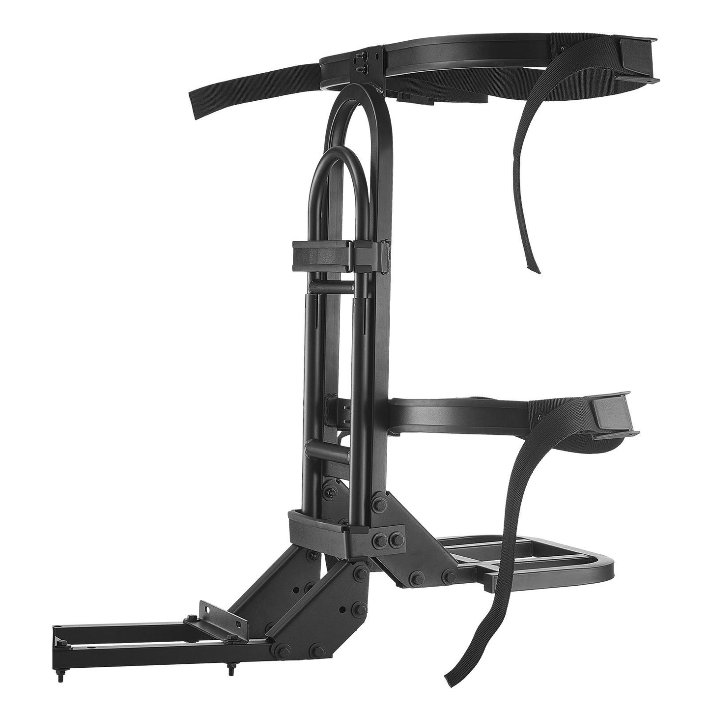 Golf Cart Rear Seat Bag Holder, 27.1 x 15.6 x 29.7 inch, Compatible with Most Golf Carts with Rear Seat Grab Bar, Space-Saving Carbon Steel Bag Holder Bracket, No-Drilling Installation, Black