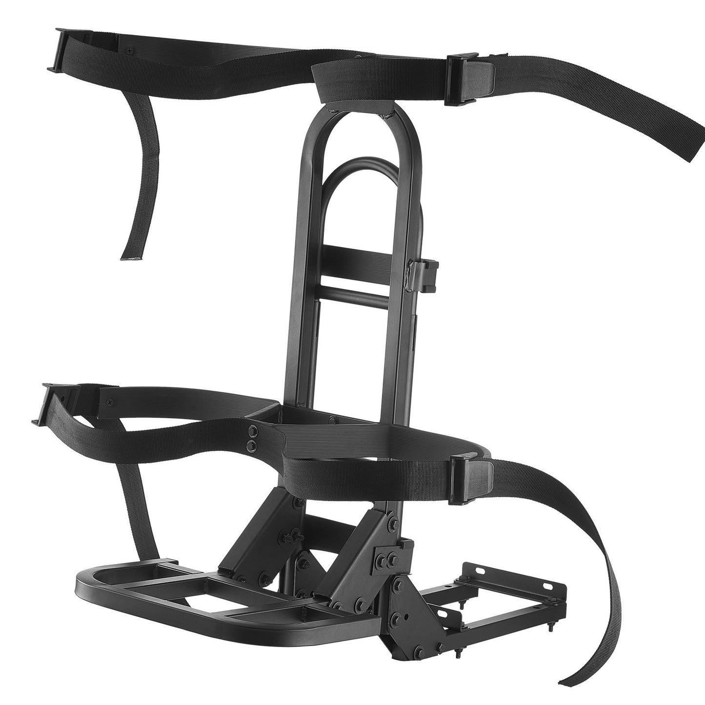 Golf Cart Rear Seat Bag Holder, 27.1 x 15.6 x 29.7 inch, Compatible with Most Golf Carts with Rear Seat Grab Bar, Space-Saving Carbon Steel Bag Holder Bracket, No-Drilling Installation, Black