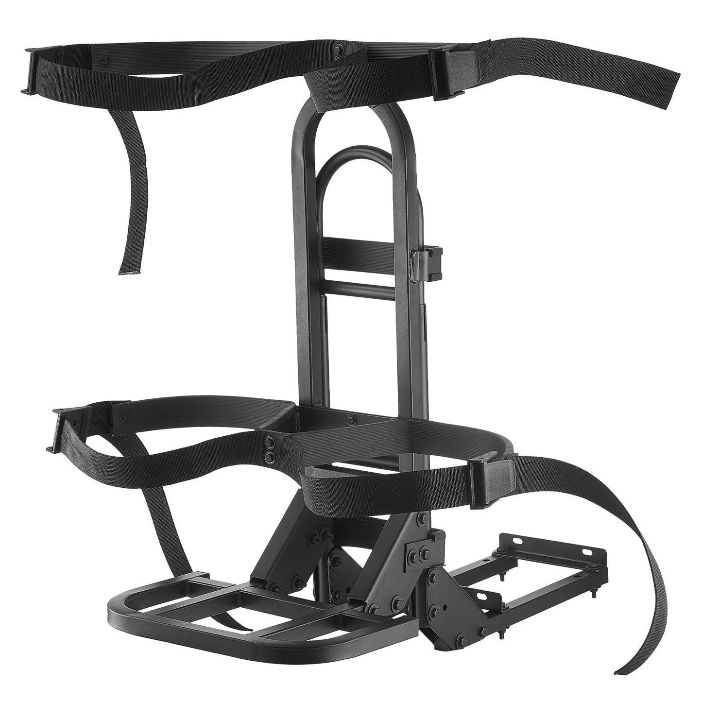 Golf Cart Rear Seat Bag Holder, 27.1 x 15.6 x 29.7 inch, Compatible with Most Golf Carts with Rear Seat Grab Bar, Space-Saving Carbon Steel Bag Holder Bracket, No-Drilling Installation, Black