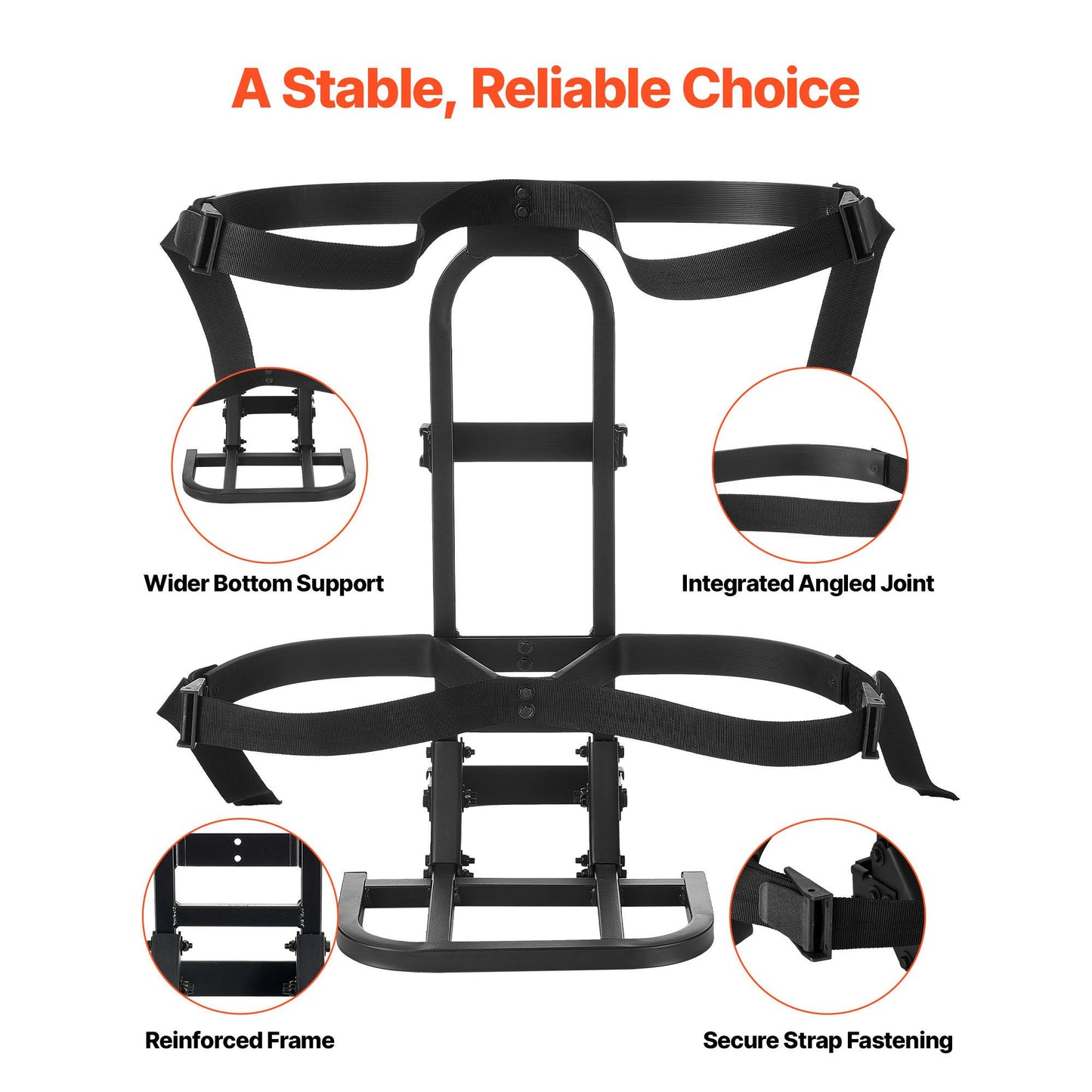 Golf Cart Rear Seat Bag Holder, 27.1 x 15.6 x 29.7 inch, Compatible with Most Golf Carts with Rear Seat Grab Bar, Space-Saving Carbon Steel Bag Holder Bracket, No-Drilling Installation, Black
