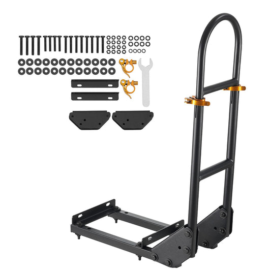 Golf Cart Grab Bar, 17.7 x 9.3 x 35.6 Inch, Compatible with Most Golf Carts with Metal Footplates, No Modification Needed, 27.5 to 33.5 Inch Height Adjustable Carbon Steel Rear Seat Grab Bar