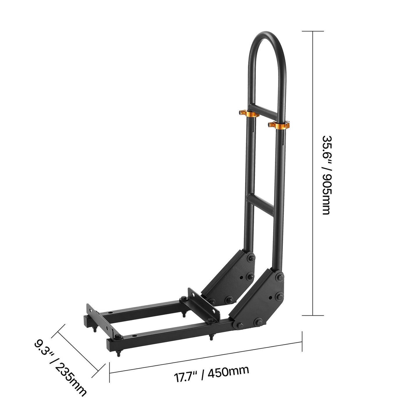 Golf Cart Grab Bar, 17.7 x 9.3 x 35.6 Inch, Compatible with Most Golf Carts with Metal Footplates, No Modification Needed, 27.5 to 33.5 Inch Height Adjustable Carbon Steel Rear Seat Grab Bar