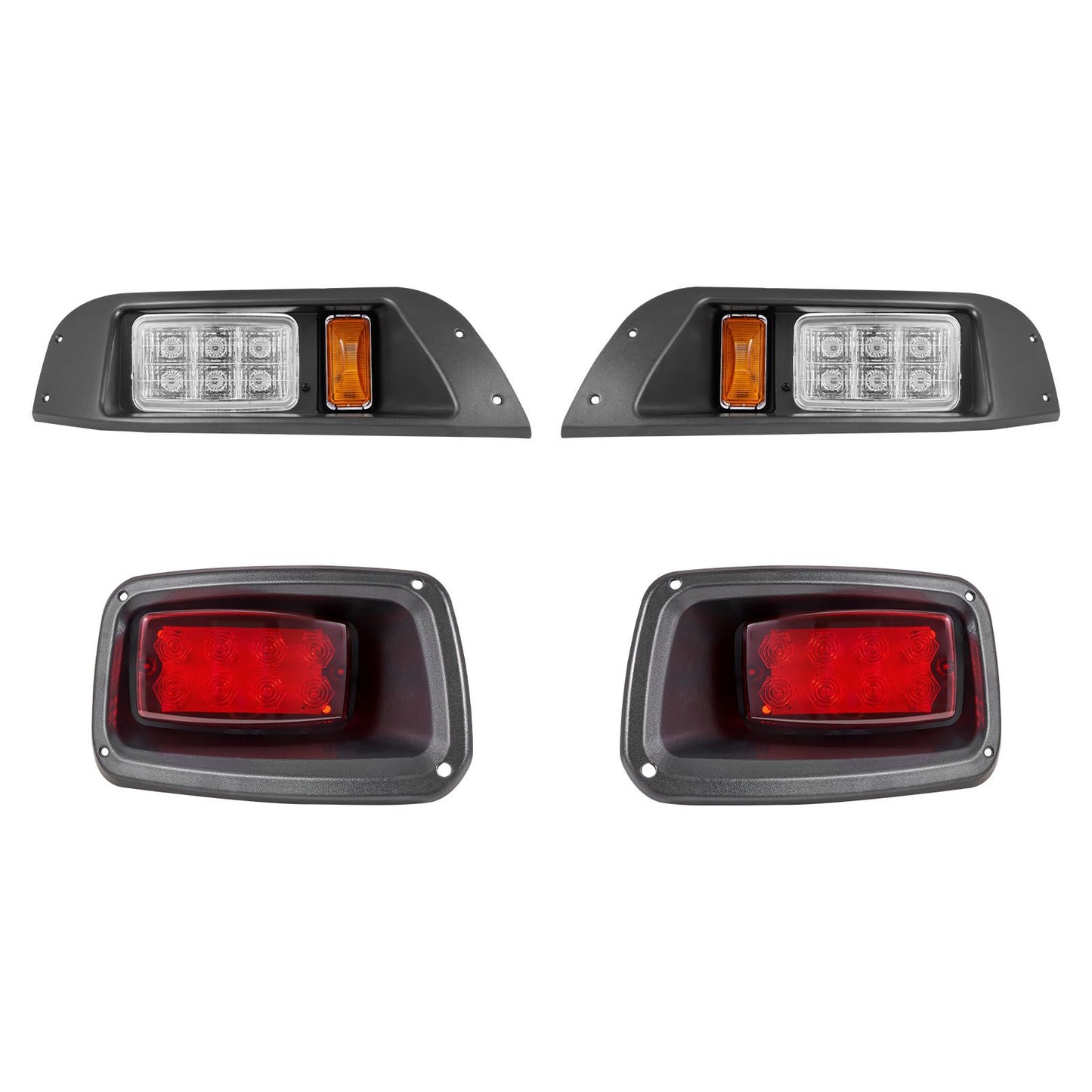 Golf Cart Light Kit, 12V, LED Headlight and Taillight Kit with Wiring Harness, Switch, Zip Ties, ABS Housing, High-Brightness, Waterproof and Dustproof, Suitable for Club Car DS 1993-Up Models