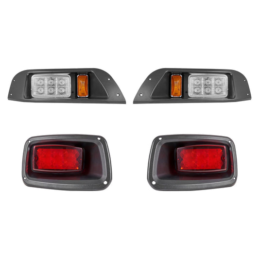 Golf Cart Light Kit, 12V, LED Headlight and Taillight Kit with Wiring Harness, Switch, Zip Ties, ABS Housing, High-Brightness, Waterproof and Dustproof, Suitable for Club Car DS 1993-Up Models