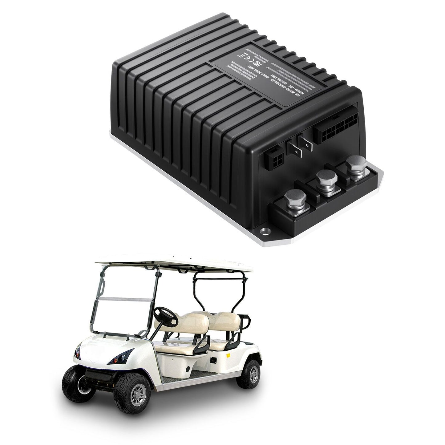 Golf Cart Speed Controller, 48V & 250A, DC Motor Controller Replacement for 2000-2008 Club Car Golf Carts, IP65 Rated Protection, Aluminum Alloy & ABS Housing, Compatible with 1510A-5251 Models