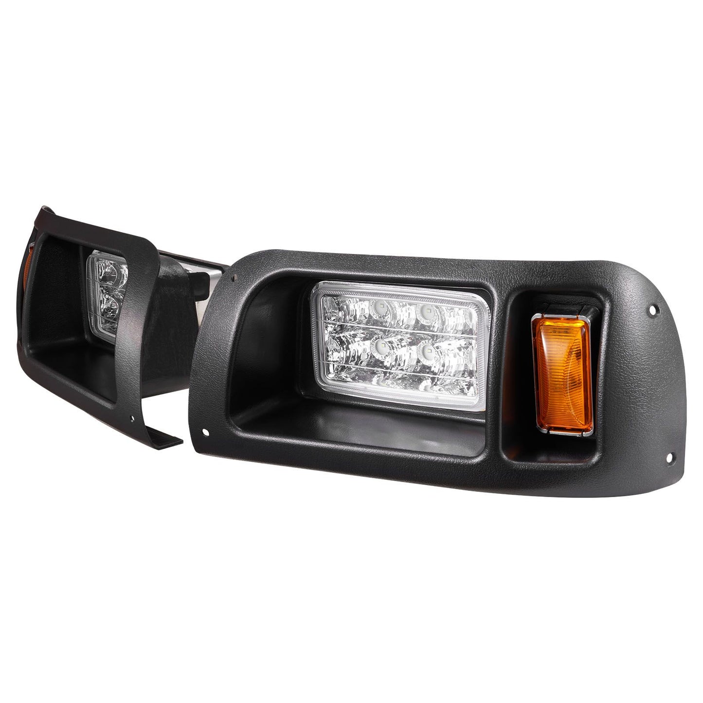 Golf Cart Light Kit, 12 Volt, LED Headlight and Tail Light Kit with Wiring Harness, Switch, Zip Ties, ABS Housing, High-Brightness, Waterproof and Dustproof, Fit for EZGO TXT 1996-2013 Models
