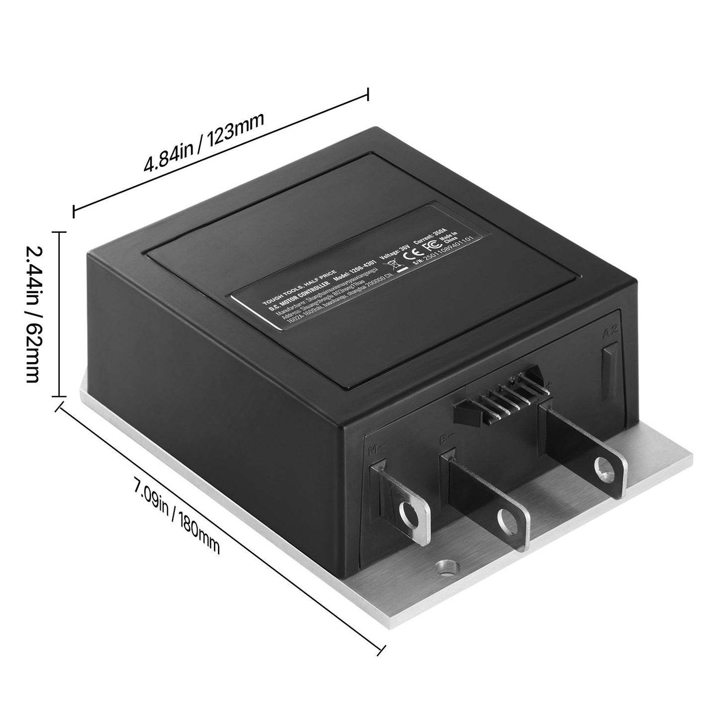 Golf Cart Speed Controller, 36V and 350A, DC Motor Controller Replacement for 1994-2019 EZGO Golf Carts, IP65 Rated Protection, Aluminum Alloy & ABS Housing, Compatible with 1206-4301 Models