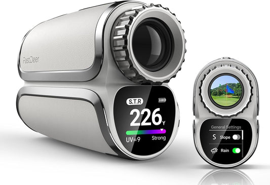 FastDeer Range Finder Golf S2,Premium Touchscreen & Automatic Brightness Adjustment High Precision Golf Rangefinder, Flag Lock Vibration,Golf Rangefinder with Slope,Triangulation,UV Reminder,Rain Mode