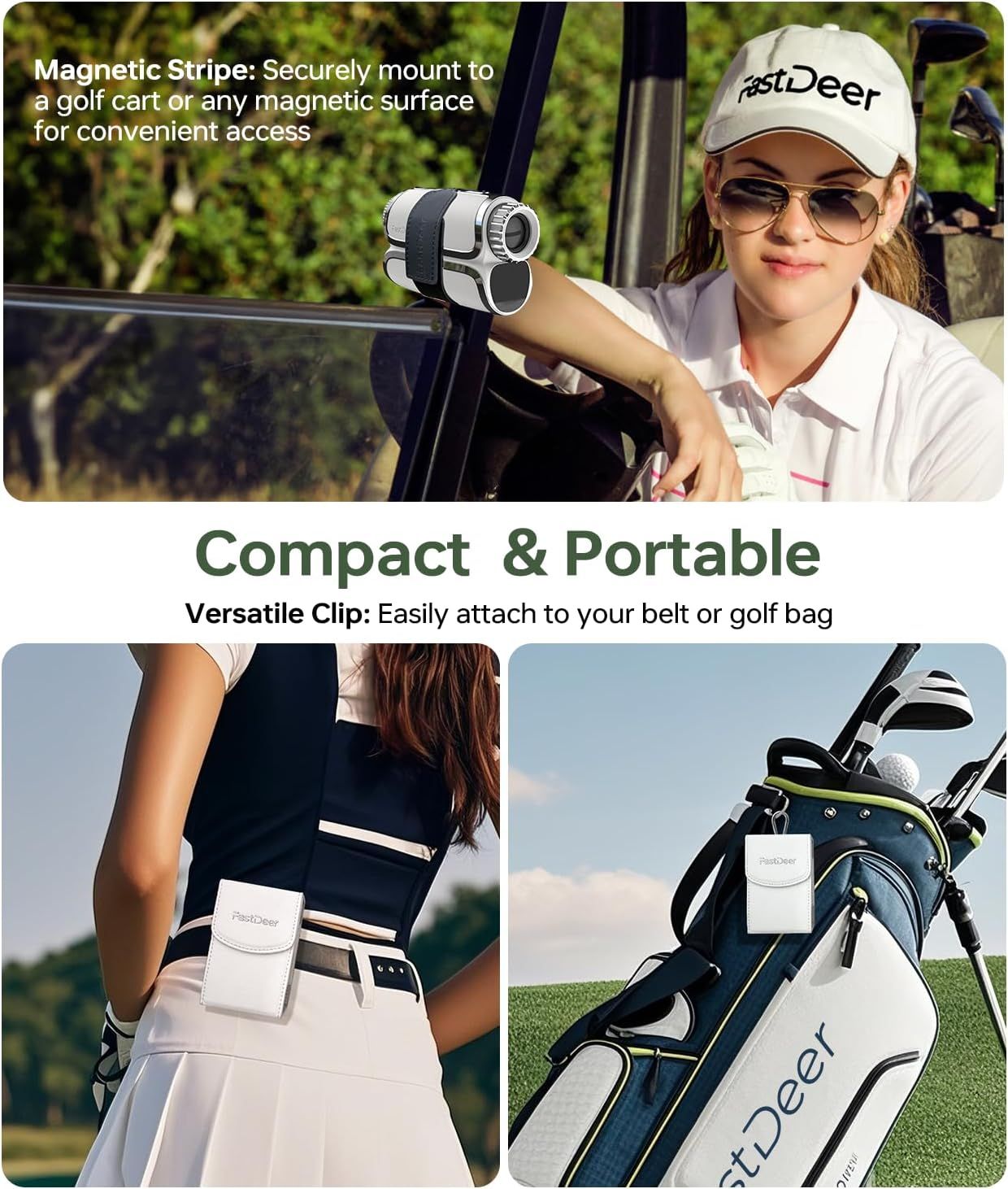 FastDeer Range Finder Golf S2,Premium Touchscreen & Automatic Brightness Adjustment High Precision Golf Rangefinder, Flag Lock Vibration,Golf Rangefinder with Slope,Triangulation,UV Reminder,Rain Mode