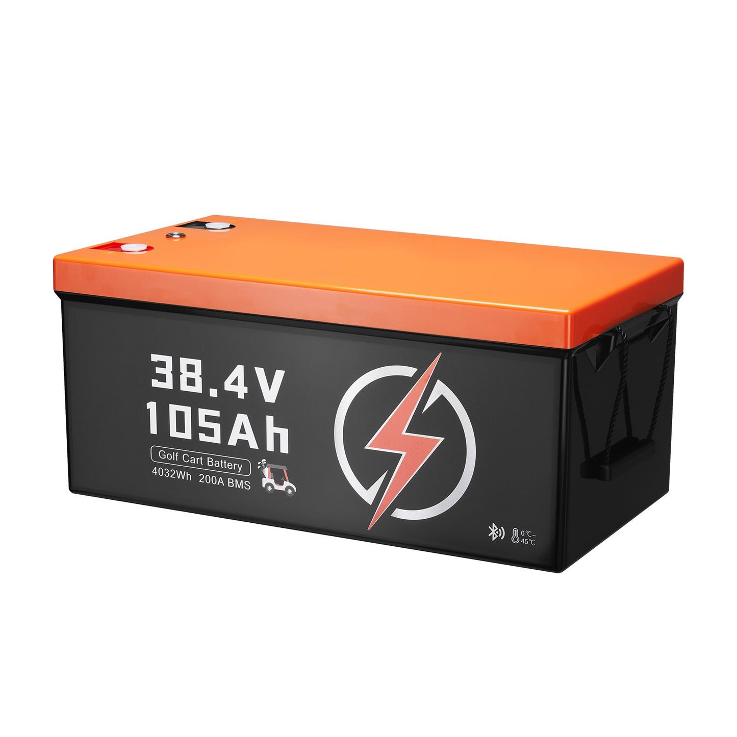 36V 105Ah Golf Cart Lithium Battery, 36 Volt Golf Cart Battery with 200A BMS, LCD Monitor and Mobile APP, LiFePO4 Battery with 600A Peak Current, ABS Shell and 4000+ Cycles, for Golf Carts