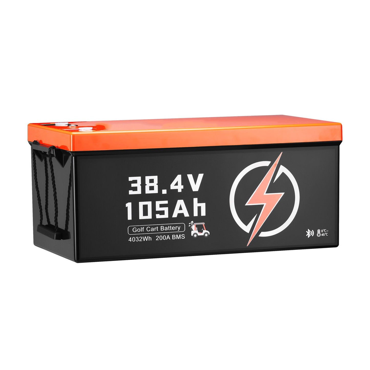 36V 105Ah Golf Cart Lithium Battery, 36 Volt Golf Cart Battery with 200A BMS, LCD Monitor and Mobile APP, LiFePO4 Battery with 600A Peak Current, ABS Shell and 4000+ Cycles, for Golf Carts