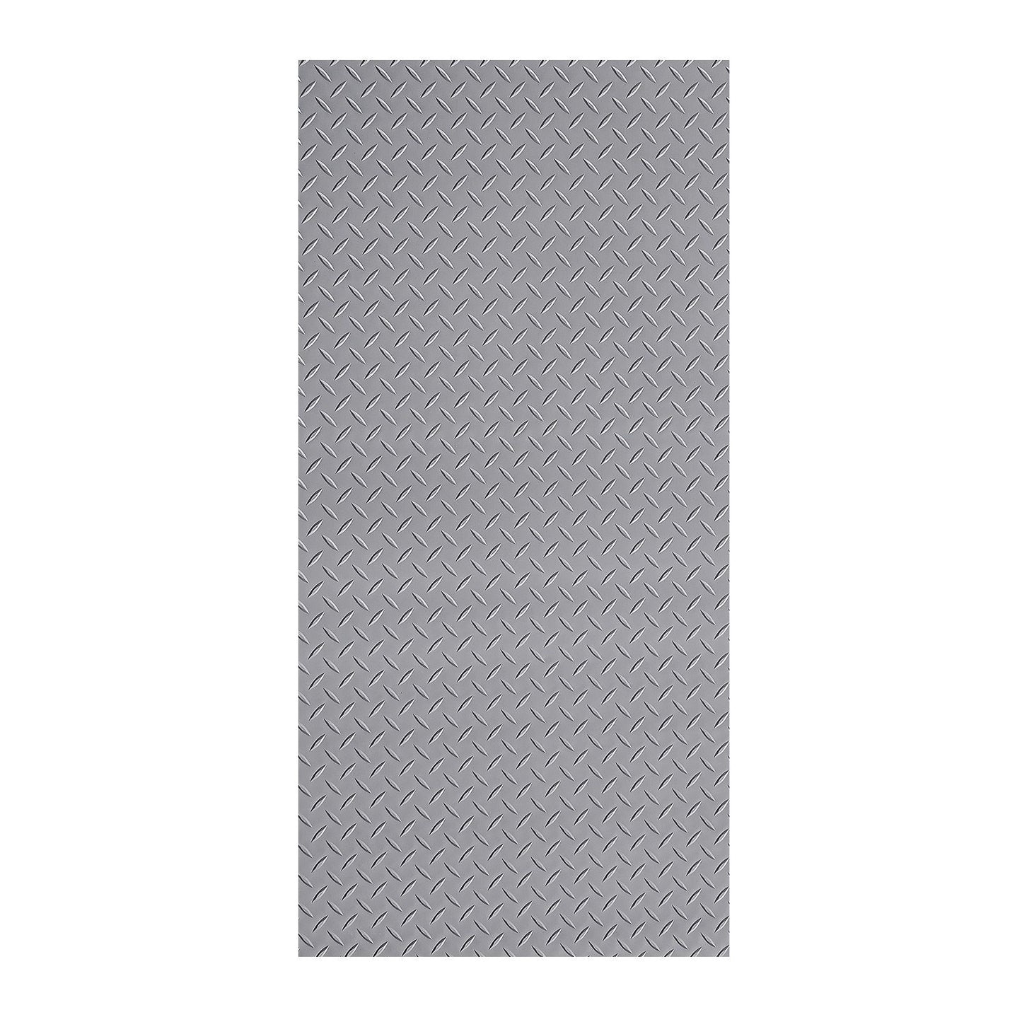 Garage Floor Roll, 7.5 x 17 ft Garage Flooring Mat, 2.2 mm Thickened PVC Diamond Plate Floor Protector Mat with Double-sided Tape, Non-Slip, Easy to Clean for Warehouse, Gyms,Silver Gray
