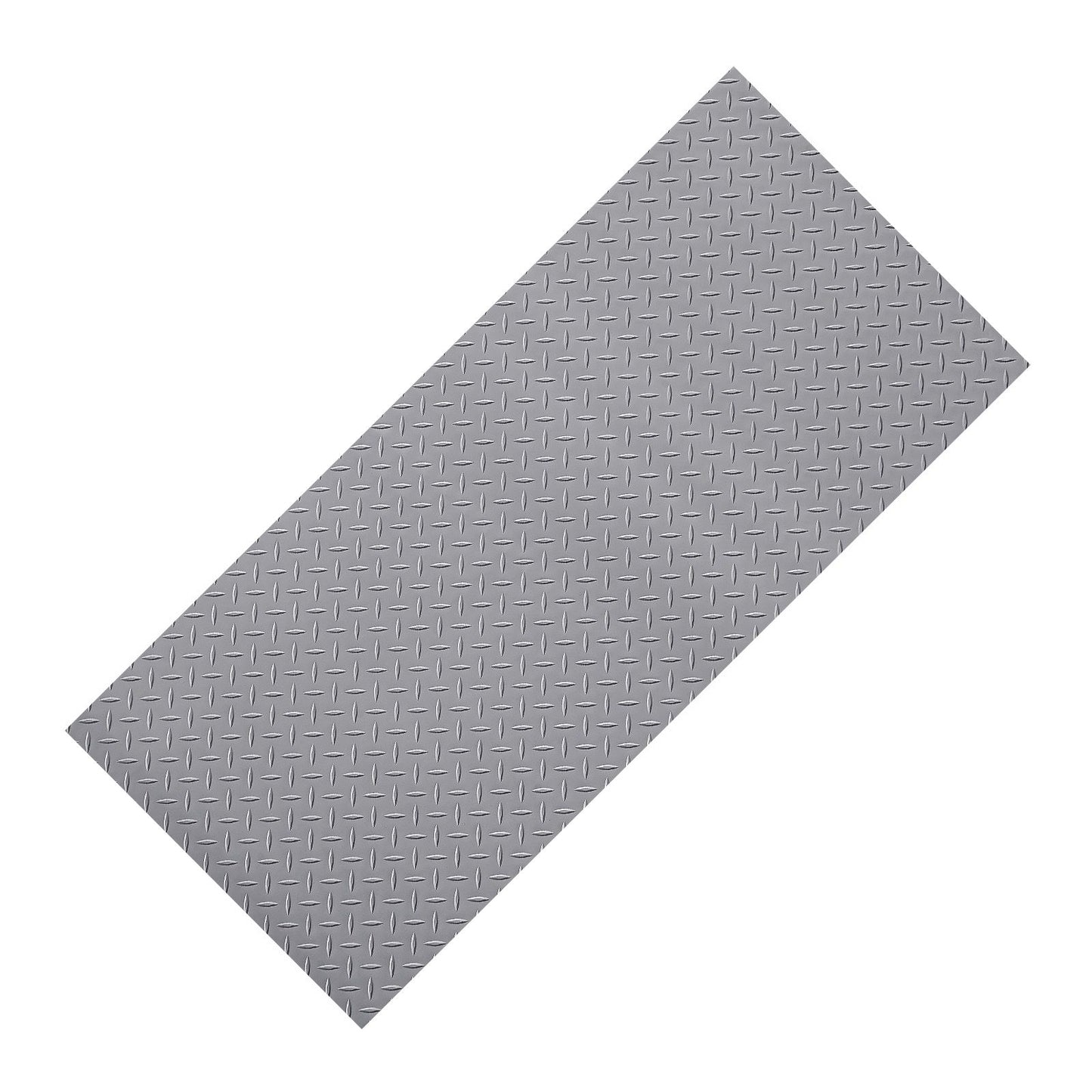 Garage Floor Roll, 7.5 x 17 ft Garage Flooring Mat, 2.2 mm Thickened PVC Diamond Plate Floor Protector Mat with Double-sided Tape, Non-Slip, Easy to Clean for Warehouse, Gyms,Silver Gray