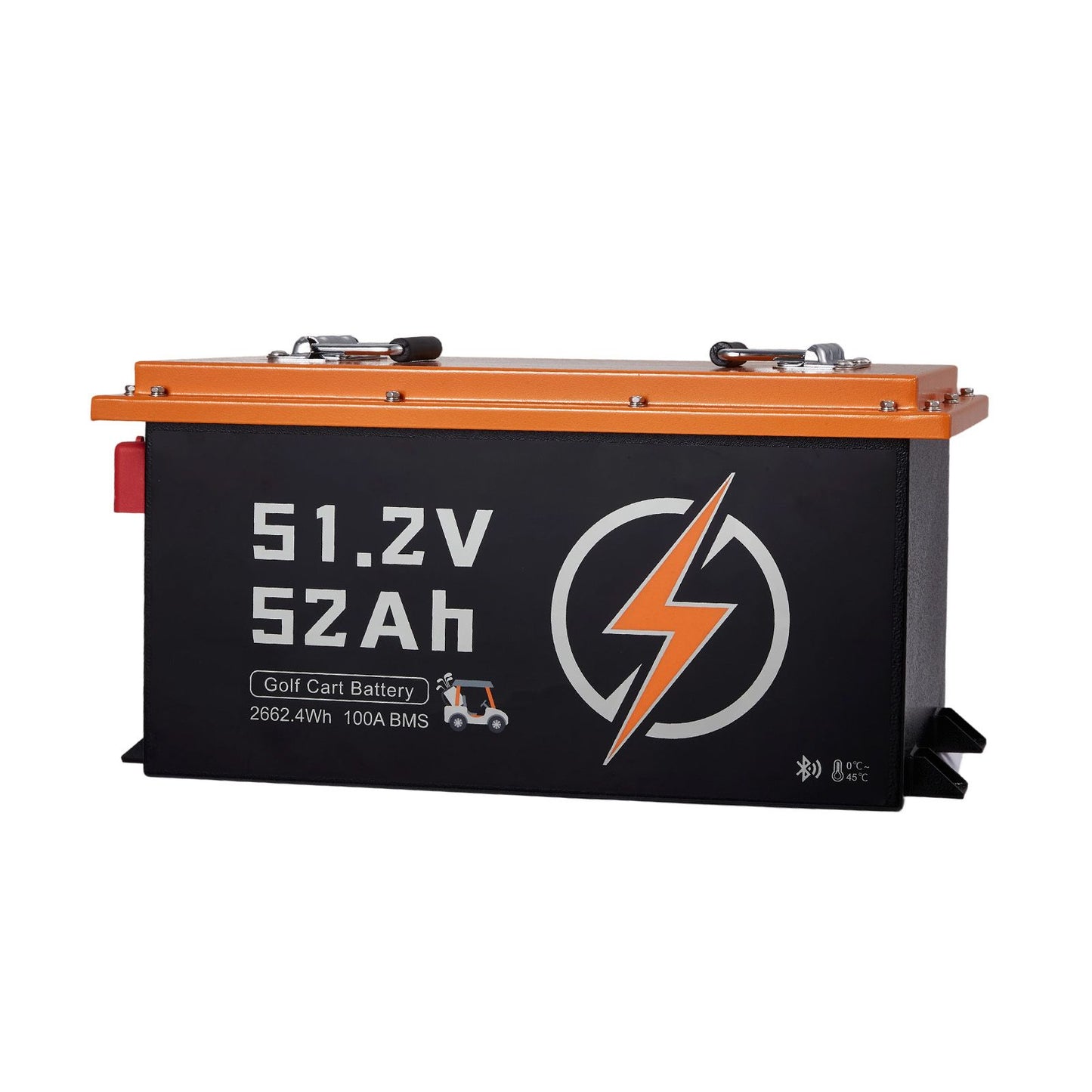 48V (51.2V) 52AH Lithium Golf Cart Battery, with 15A Charger, Lifepo4 Battery Kit, Built-in 100A BMS, with Bluetooth Mobile APP & Display Monitor, 4000 Cycles, for Golf Carts, Trolling Motors