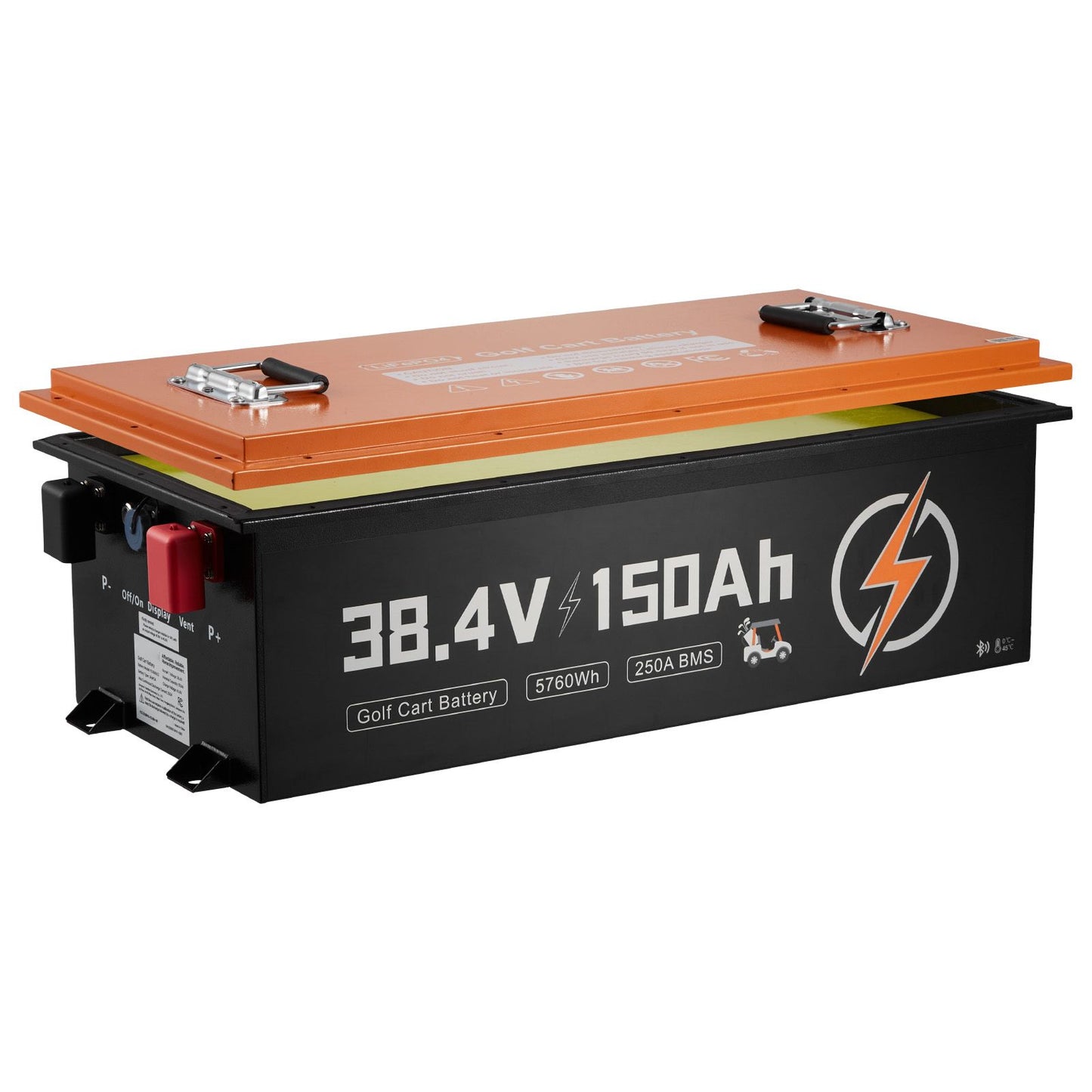 36V (38.4V) 150AH Lithium Golf Cart Battery, with 25A Charger, Lifepo4 Battery Kit, Built-in 250A BMS, with Bluetooth Mobile APP & Touch Monitor, 4000 Cycles, for Golf Carts, Trolling Motors