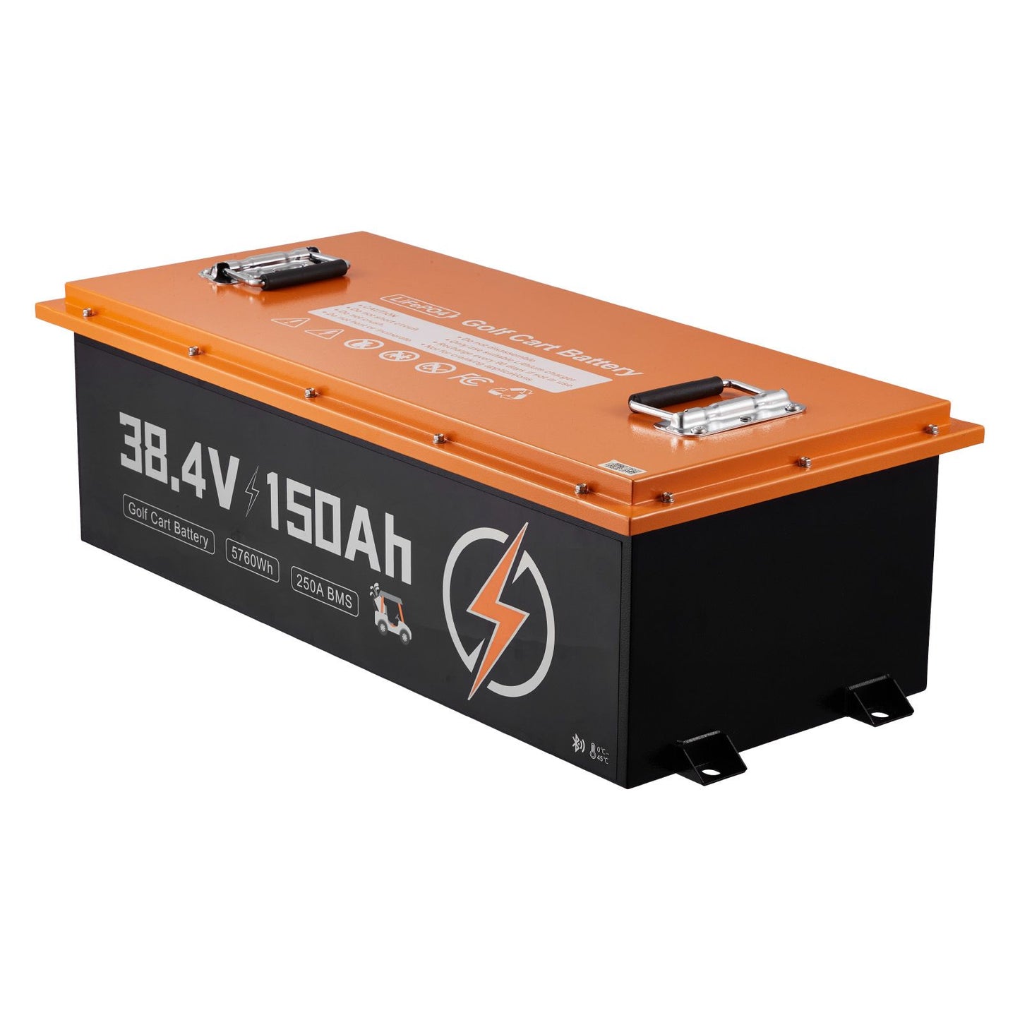 36V (38.4V) 150AH Lithium Golf Cart Battery, with 25A Charger, Lifepo4 Battery Kit, Built-in 250A BMS, with Bluetooth Mobile APP & Touch Monitor, 4000 Cycles, for Golf Carts, Trolling Motors