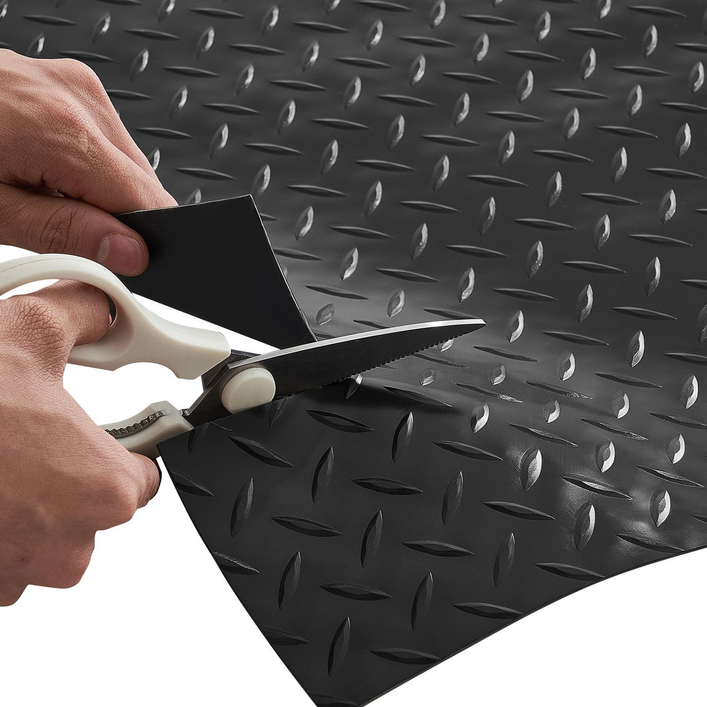 Diamond Plate Floor Protector Mat for Garages -Non-Slip, Easy to Clean