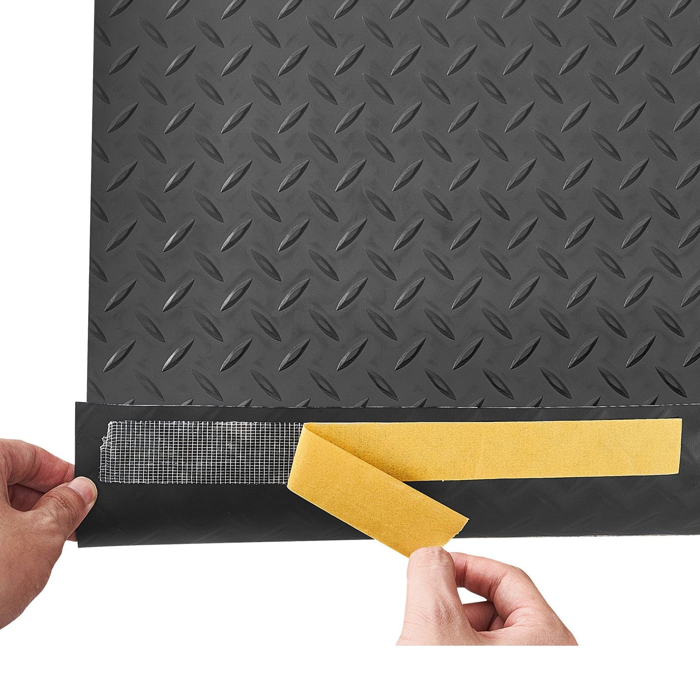 Diamond Plate Floor Protector Mat for Garages -Non-Slip, Easy to Clean