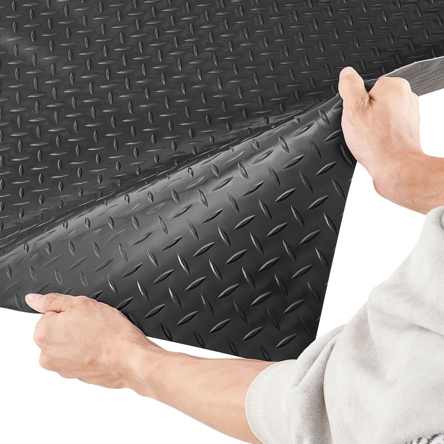Diamond Plate Floor Protector Mat for Garages -Non-Slip, Easy to Clean