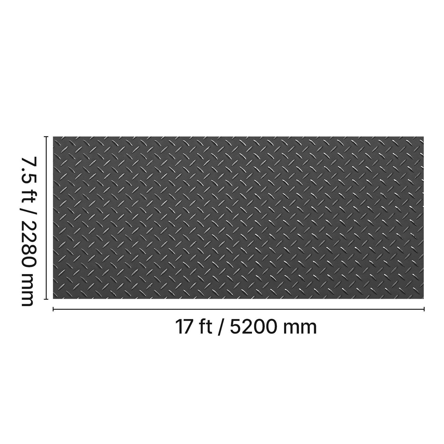 Diamond Plate Floor Protector Mat for Garages -Non-Slip, Easy to Clean