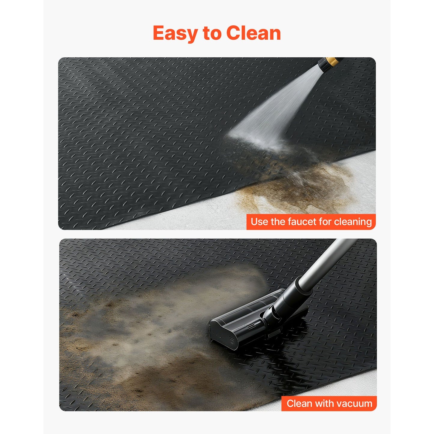 Diamond Plate Floor Protector Mat for Garages -Non-Slip, Easy to Clean