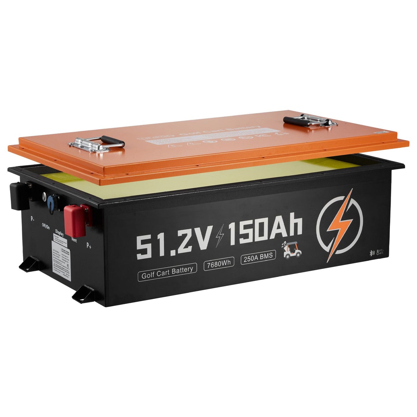 48V (51.2V) 150AH Lithium Golf Cart Battery, with 20A Charger, Lifepo4 Battery Kit, Built-in 250A BMS, with Bluetooth & Touch Monitor, 2C Discharge, 4000 Cycles, for Golf Carts, Trolling Motors