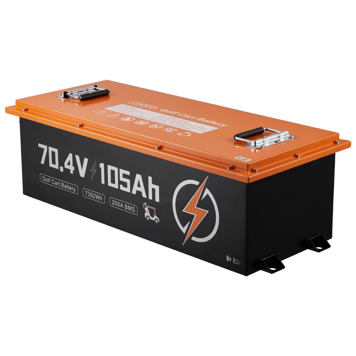 72V (70.4V) 105AH Lithium Golf Cart Battery, with 15A Charger, Lifepo4 Battery Kit, Built-in 200A BMS, with Bluetooth & Touch Monitor, 2C Discharge, 4000 Cycles, for Golf Carts, Trolling Motors