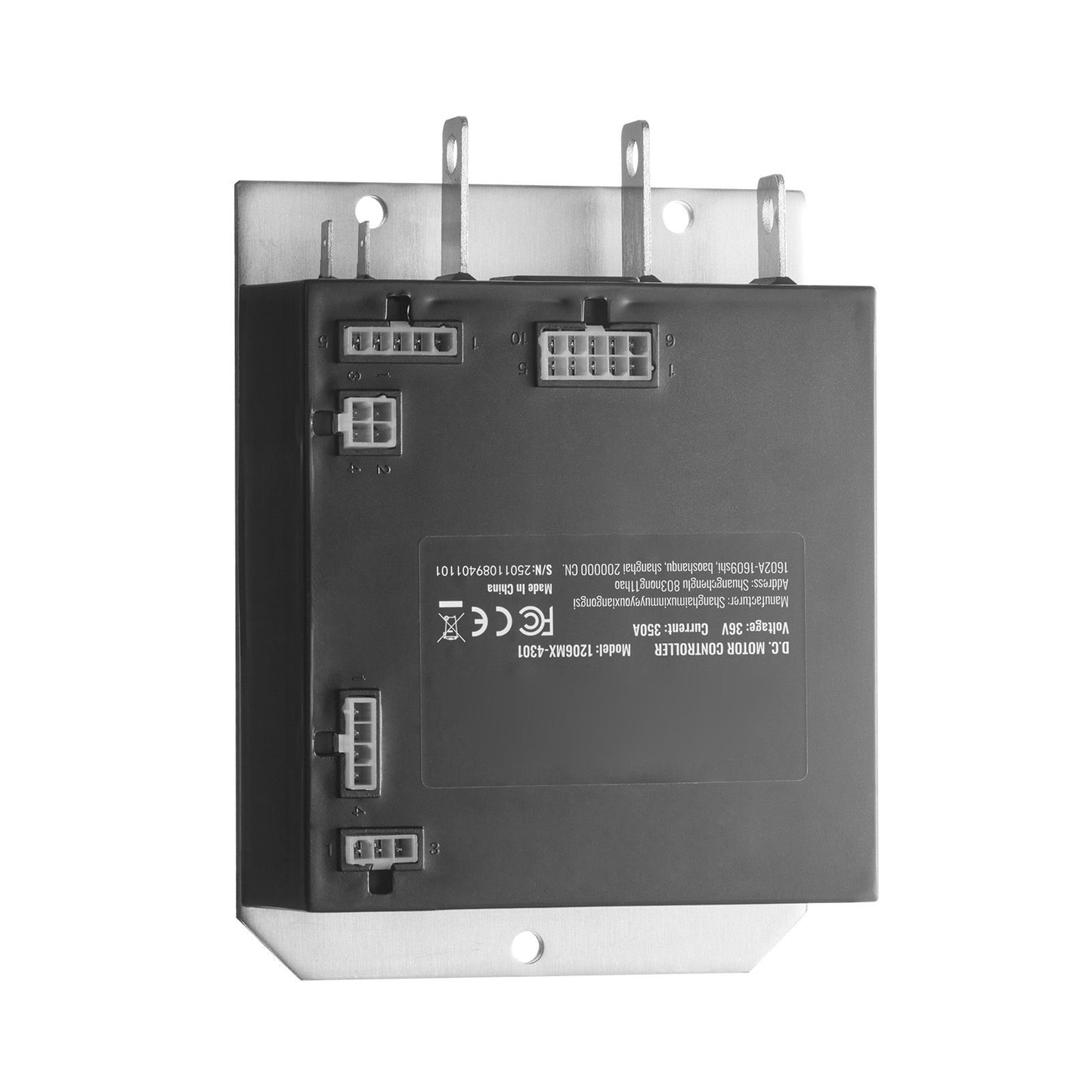Golf Cart Speed Controller, 36V 350A, DC Motor Controller Replacement for 2000-2009 EZGO TXT Golf Carts, IP65 Rated Protection, Aluminum Alloy & ABS Housing, Compatible with 1206MX-4301 Models