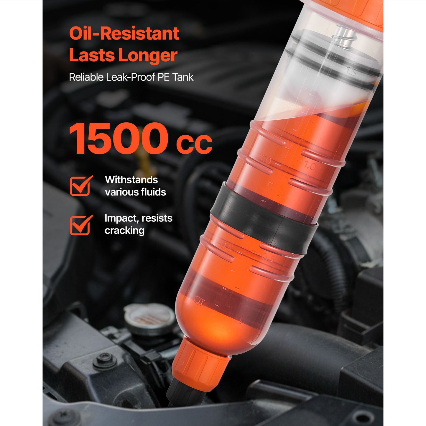 1500CC Fluid Extractor for Changing Golf Cart Oil Easily