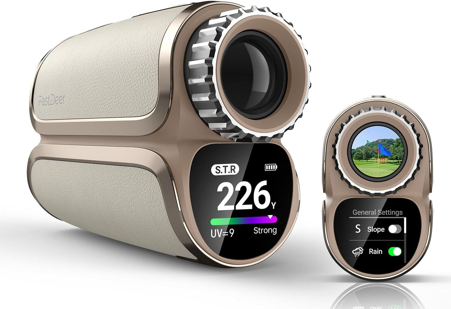 FastDeer Range Finder Golf S2,Premium Touchscreen & Automatic Brightness Adjustment High Precision Golf Rangefinder, Flag Lock Vibration,Golf Rangefinder with Slope,Triangulation,UV Reminder,Rain Mode