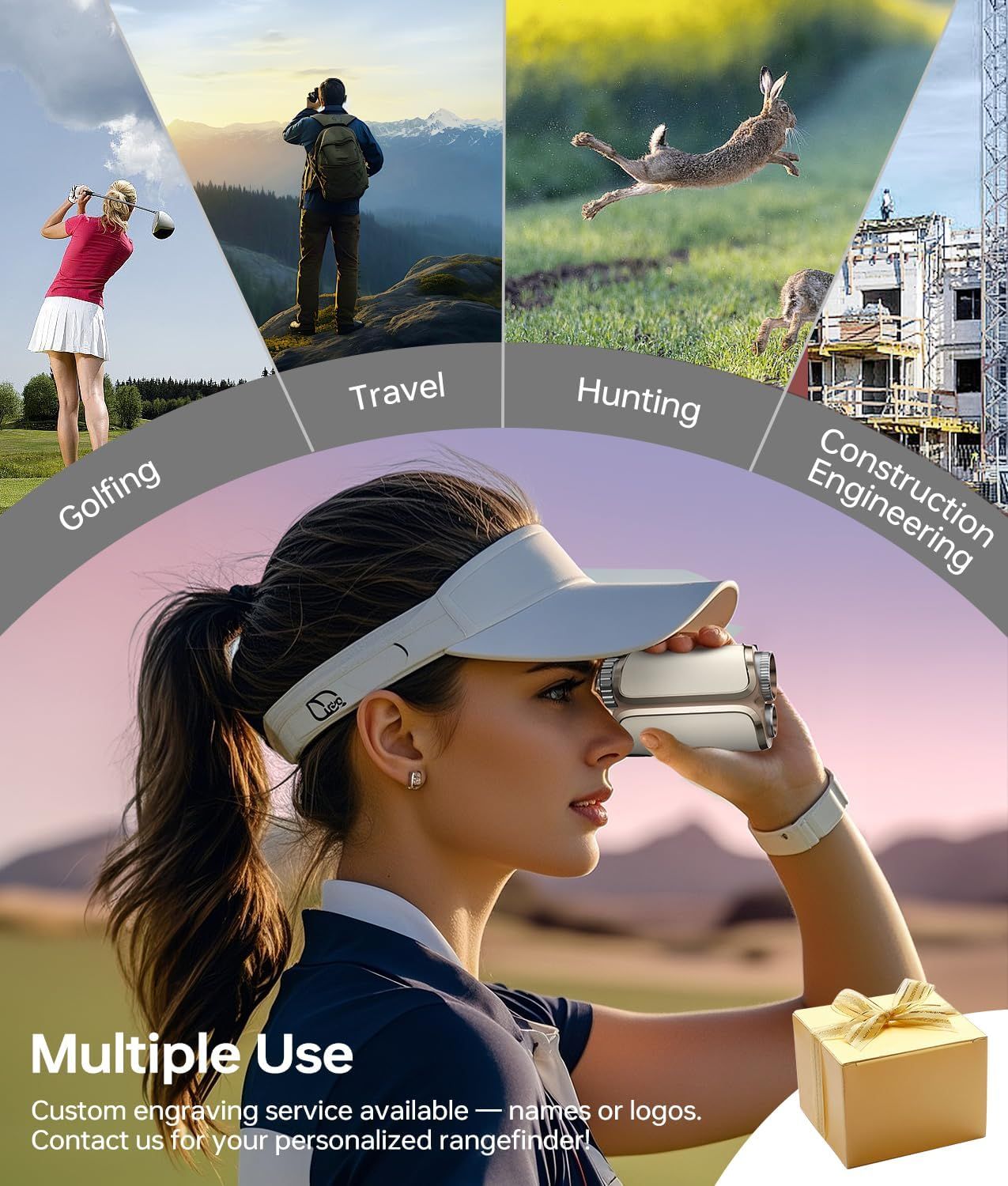 FastDeer Range Finder Golf S2,Premium Touchscreen & Automatic Brightness Adjustment High Precision Golf Rangefinder, Flag Lock Vibration,Golf Rangefinder with Slope,Triangulation,UV Reminder,Rain Mode