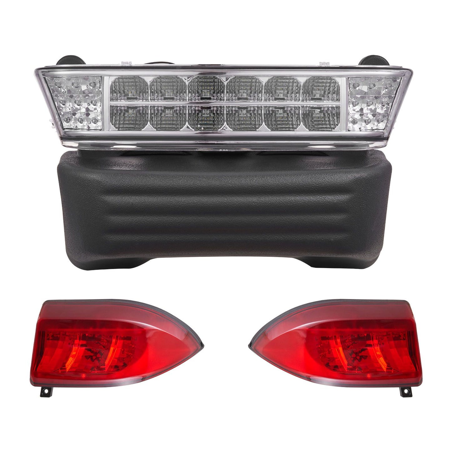 Golf Cart Light Kit, 12V, Street Legal LED Headlight and Taillight Kit with Wiring Harness, Turn Signals, Hazard Light, Switch Horn, Brake Pad, ABS Housing, for Club Car Precedent 2004-2008