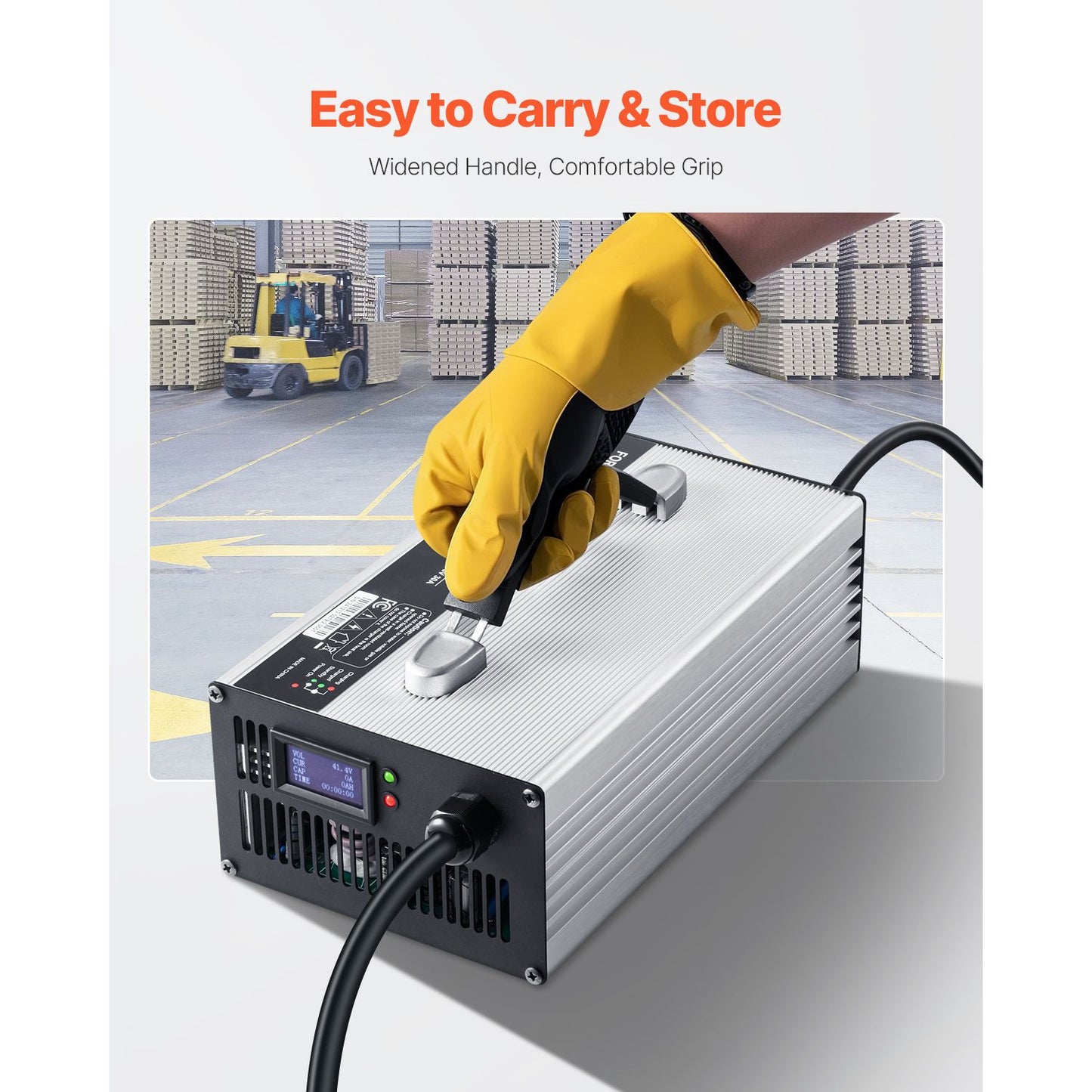 Forklift Battery Charger, 36V, 30A Smart Fully-Automatic Lead-Acid Battery Charger, 24 Volt Trickle Charger with Anderson Plug, Cooling Fan, OLED Display, for Forklift Golf Cart Floor Scrubber