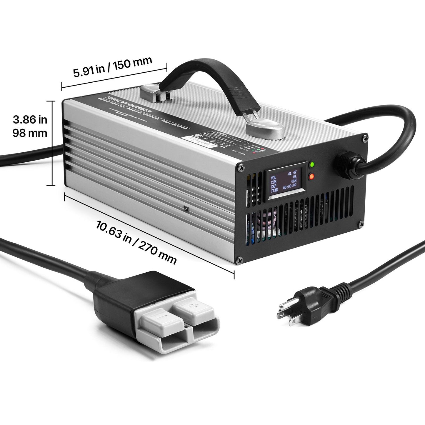 Forklift Battery Charger, 36V, 30A Smart Fully-Automatic Lead-Acid Battery Charger, 24 Volt Trickle Charger with Anderson Plug, Cooling Fan, OLED Display, for Forklift Golf Cart Floor Scrubber