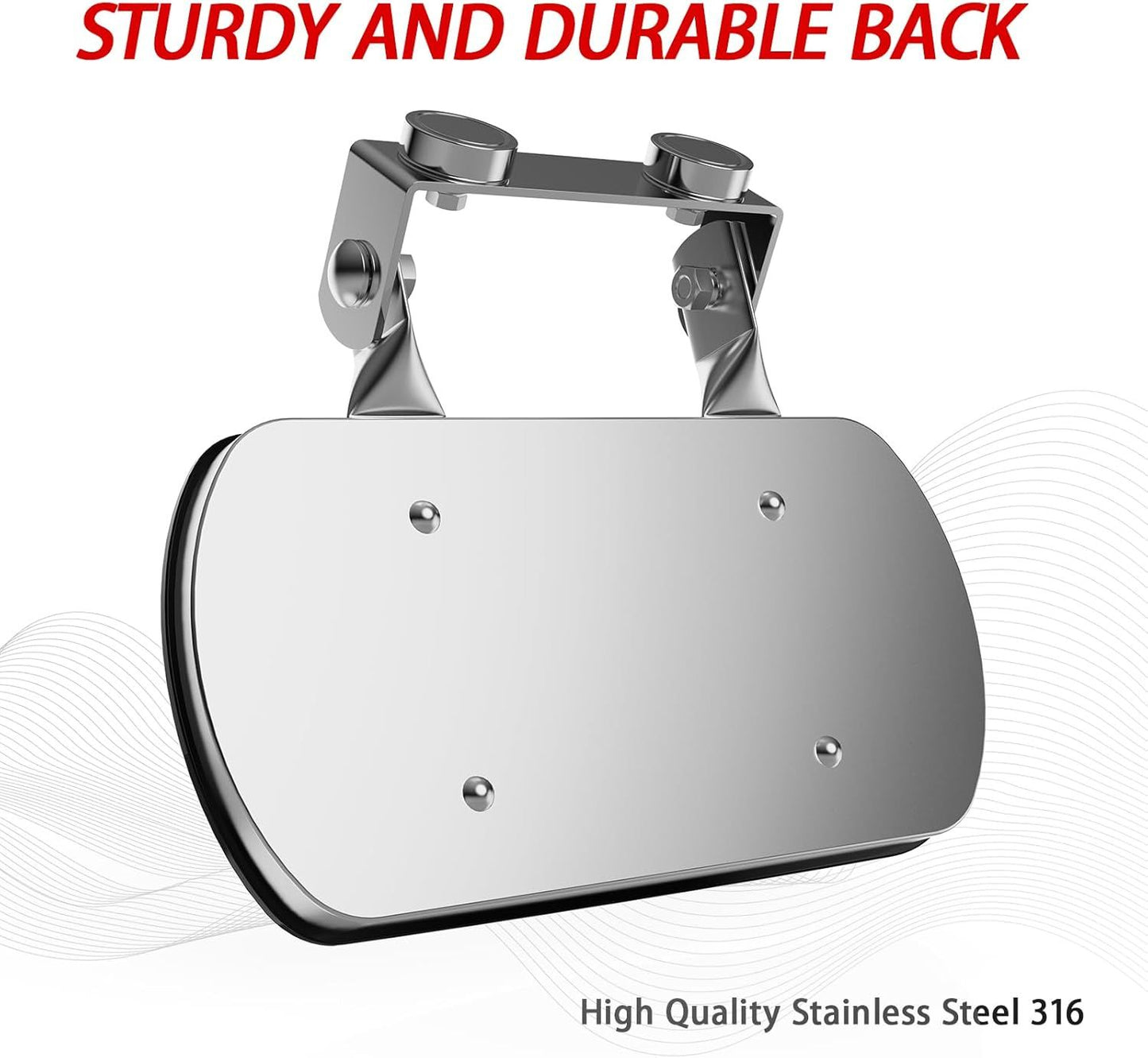 Magnetic Tractor Mirror, Rearview and Side Mirrors for Tractors, Forklifts, Golf Cart, Fit for John Deere, Kubota, Convex Mirror with U-Bracket, Screw-on or Magnets Installation,no Vibration