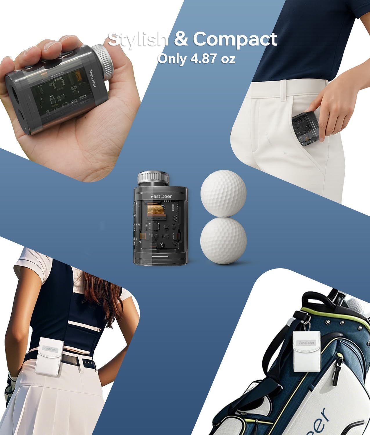 FastDeer Range Finder Golf C2, High Precision Golf Rangefinder, Flag Lock Vibration,Golf Rangefinder with Slope,Triangulation